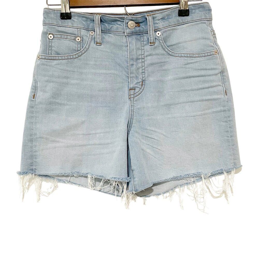 Madewell Light Wash High Rise Raw Hem Shorts 26 Preppy Summer Essentials